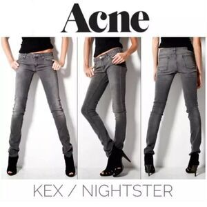 Acne Kex Nightster Low Rise Grey Denim US 30
